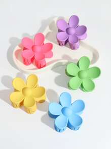 5 piezas Mujeres Flor Color de Dopamina Combinaciones de Diseño Garras de Pelo de Colores Brillantes Lindos Casuales - Multicolor - Ver 1