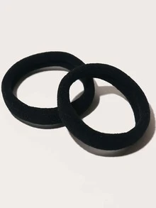 100pcs Solid Hair Tie - Black - View 3