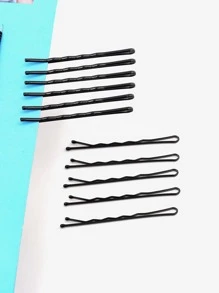 200 piezas Horquilla bobby con diseño de onda - Negro - Ver 3