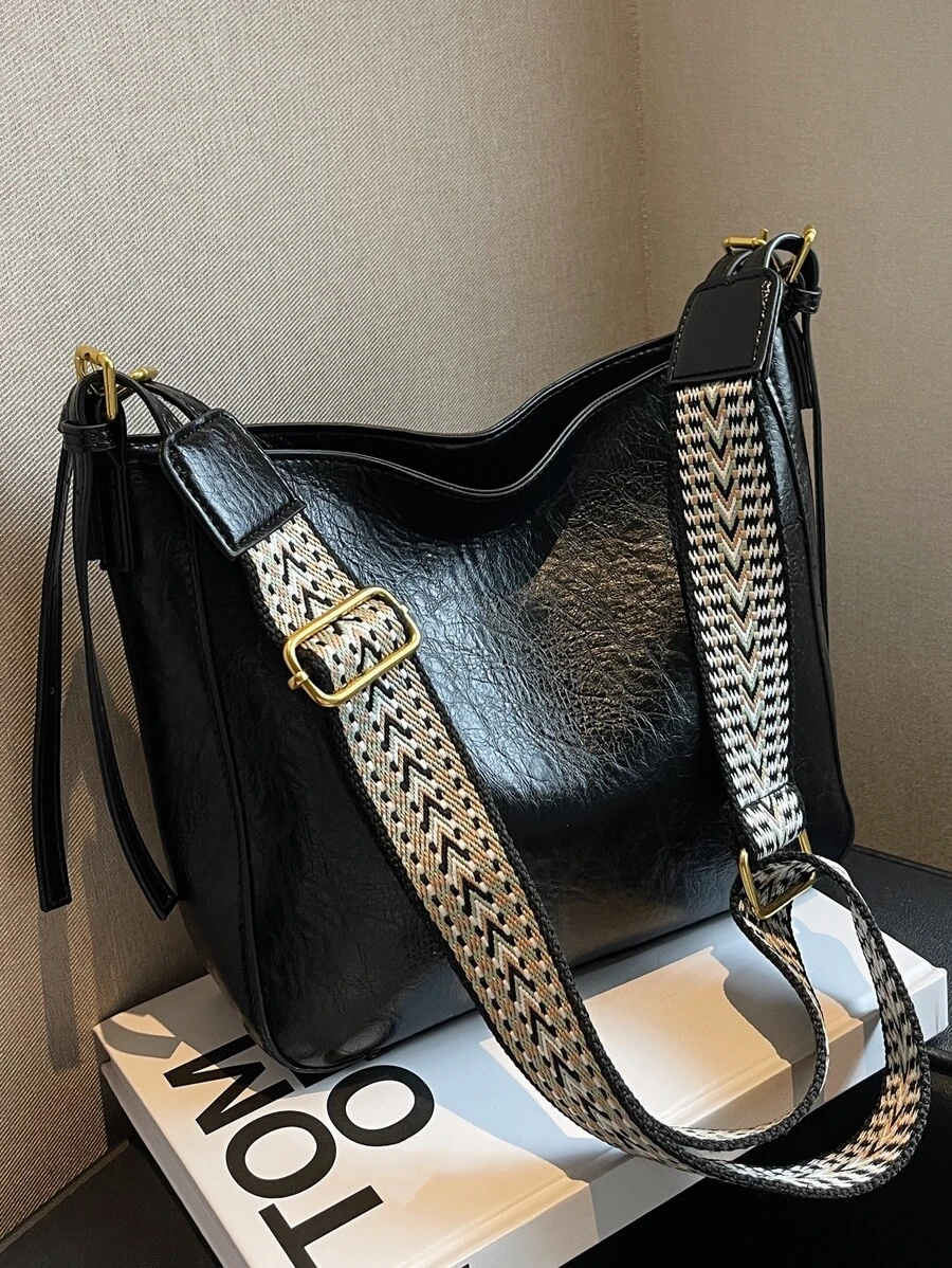 防水、輕巧、商務休閒女式大容量百搭包、手提包斜背包、時尚包適合工作和學校簡約拉鍊流浪漢包適合青少年女大學生、菜鳥和白領完美適合辦公室、學院、工作、商務, 通勤,國中, 高中, 小學 - 黑色 - 查看 1