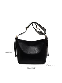 防水、輕巧、商務休閒女式大容量百搭包、手提包斜背包、時尚包適合工作和學校簡約拉鍊流浪漢包適合青少年女大學生、菜鳥和白領完美適合辦公室、學院、工作、商務, 通勤,國中, 高中, 小學 - 黑色 - 查看 3