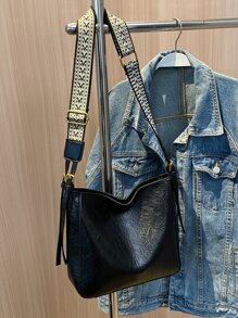 防水、輕巧、商務休閒女式大容量百搭包、手提包斜背包、時尚包適合工作和學校簡約拉鍊流浪漢包適合青少年女大學生、菜鳥和白領完美適合辦公室、學院、工作、商務, 通勤,國中, 高中, 小學 - 黑色 - 查看 4