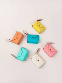 1pc Random Snap Button For Women Wallet Mini Wallet Purse Wallet Coin Wallet Travel Wallet - Multicolor - View 5