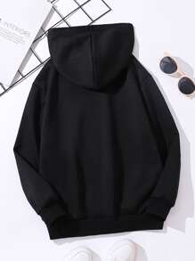 女孩汽車和字母圖案連帽衫