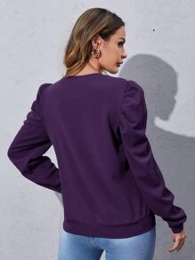 SHEIN LUNE 泡泡袖套頭衫 - 紫羅蘭色 - 查看 2