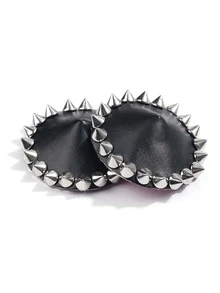 1 par Cubierta de pezón tachuela - Negro - Ver 5