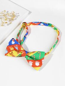 1pc Printed Christmas Bow Tie With Handmade Procedures - Multicolor - View 2