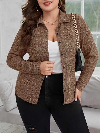 SHEIN Privé Camiseta con botón delantero