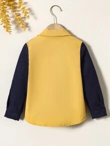 Toddler Boys Colour Block Flap Pocket Shirt Without Tee - Multicolor - View 2