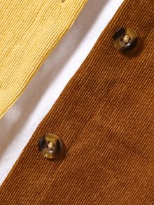 Toddler Boys Colour Block Flap Pocket Shirt Without Tee - Multicolor - View 4