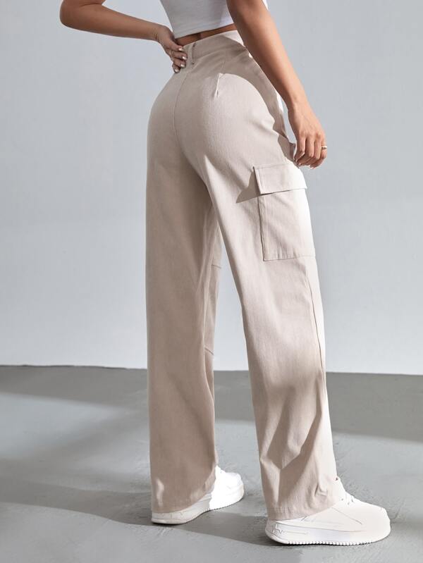 SHEIN EZwear Flap Pocket Side Cargo Trousers SHEIN UK