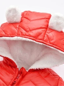 Baby Boy Winter Padded Jumpsuit, Windproof, Thick Warm, Newborn Outwear Crawling Suit For Boys And Girls - Red - View 5