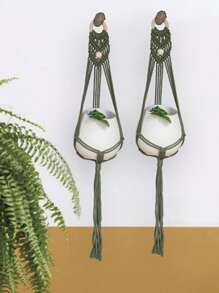 1pc Woven Tassel Plant Hanger,Home Decor ,Room Decor,Wall Decor Easter