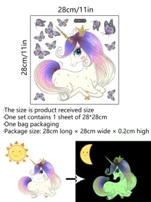 1pc Glow In The Dark Unicorn Pattern Wall Sticker,Stickers,Wall Decal, Vinyl Decal For Home Decorations,Spring Decoration Items Refresh Your Home,Rama Decoration Stickers Gifts Birthday Graduation