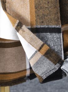 SHEIN Tween Boy 1pc Plaid Print Button Front Hooded Shirt & 1pc Sweatpants - Multicolor - View 6