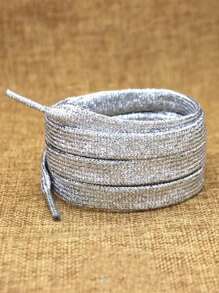 1pair Minimalist Shoelaces - Silver - View 2