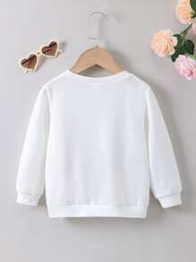 Toddler Girls Heart Print Sweatshirt - White - View 2
