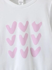 Toddler Girls Heart Print Sweatshirt - White - View 4