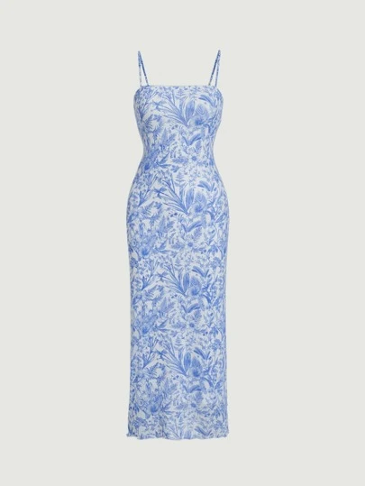 Soleia Vestido Wywh De Alças Impresso Floral Para Férias, Para Mulheres Altas