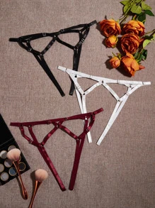 3 piezas Bragas unicolor con abertura - Multicolor - Ver 1