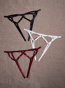 3 piezas Bragas unicolor con abertura - Multicolor - Ver 4