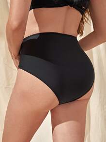 SHEIN Maternity Ruched Bikini Bottom - Black - View 2