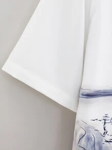 Manfinity Homme Men Crane & Tree Print Shirt Without Tee - White - View 4