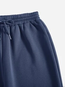 SHEIN Tall Solid Drawstring Waist Sweatpants - Navy Blue - View 5