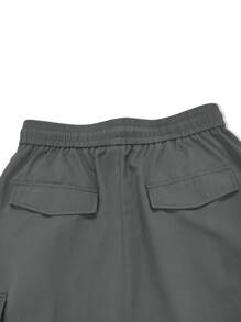 Manfinity Roghcode Men Flap Pocket Side Cargo Trousers - Dark Grey - View 6