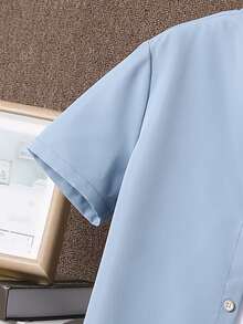 Boys Mock Neck Shirt & Knot Front Shorts Without Tee - Multicolor - View 3