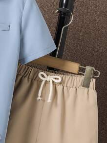 Boys Mock Neck Shirt & Knot Front Shorts Without Tee - Multicolor - View 5