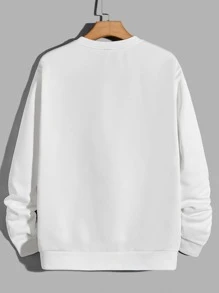 Manfinity VCAY Men Casual Letter Graphic Sweatshirt For Autumn - White - View 2