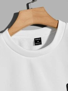 Manfinity VCAY Men Casual Letter Graphic Sweatshirt For Autumn - White - View 4