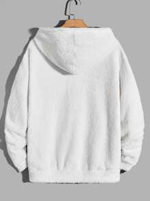 Manfinity VCAY Men Patch Detail Hoodie, For Fall Winter - White - View 2