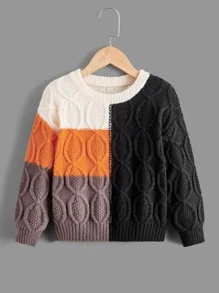 Toddler Boys Colourblock Drop Shoulder Jumper - Multicolor - View 1