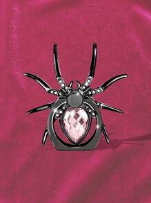 ROMWE Rhinestone Decor Spider Design Phone Ring Holder - Pink - View 2