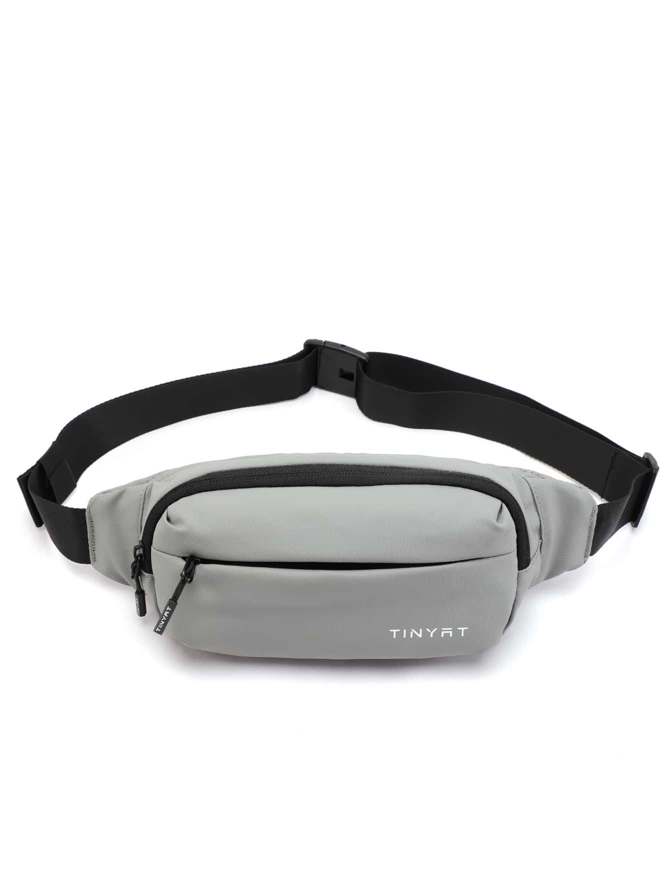 TINYAT 男士腰部字母圖案包胸包 - 灰色 - 查看 1