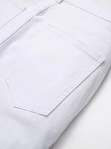 Manfinity LEGND Nam Quần jean ôm Bông Rách Frayed - trắng - Xem 8