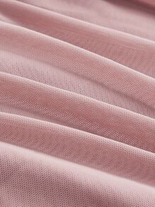 SHEIN MOD Falda ajustada unicolor fruncido - Rosa vieja - Ver 4