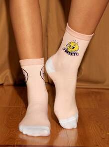LOONEY TUNES X SHEIN Letter Graphic Crew Socks - Multicolor - View 2