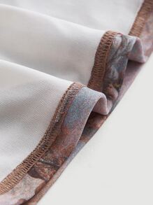 SHEIN MOD Retro Vintage Summer Figure Print Ruched Detail Tube Top - Multicolor - View 4