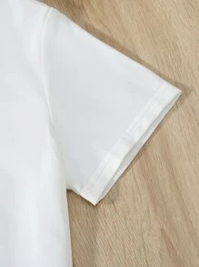 SHEIN Bộ thời trang bé gái Gân đan Đắp vá Dây kéo Khối Màu Lá thư Giải trí - Nhiều màu - Xem 5