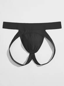 Men Tape-Waist Jockstrap Sexy Underwear - Black - View 4