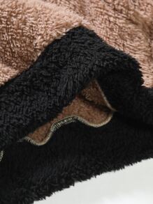 Manfinity Men Colour Block Drawstring Thermal Hoodie - Mocha Brown - View 4