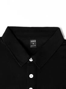 Manfinity Homme Men Striped Trim Polo Shirt - Black - View 7