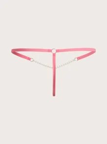 Pearls Beaded Thong - Pink - View 2