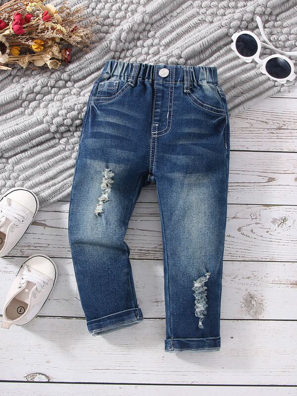 Baby Boy Stone Washed Ripped Jeans SHEIN USA