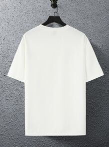 Manfinity Roghcode Men Letter & Figure Graphic Oversized Tee - White - View 2
