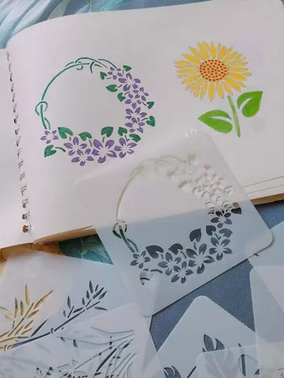 20 قطعة قالب رسم بتصميم الزهور، لعودة الى المدرسة، لوازم مدرسية