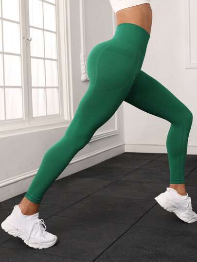 寬腰帶運動打底褲